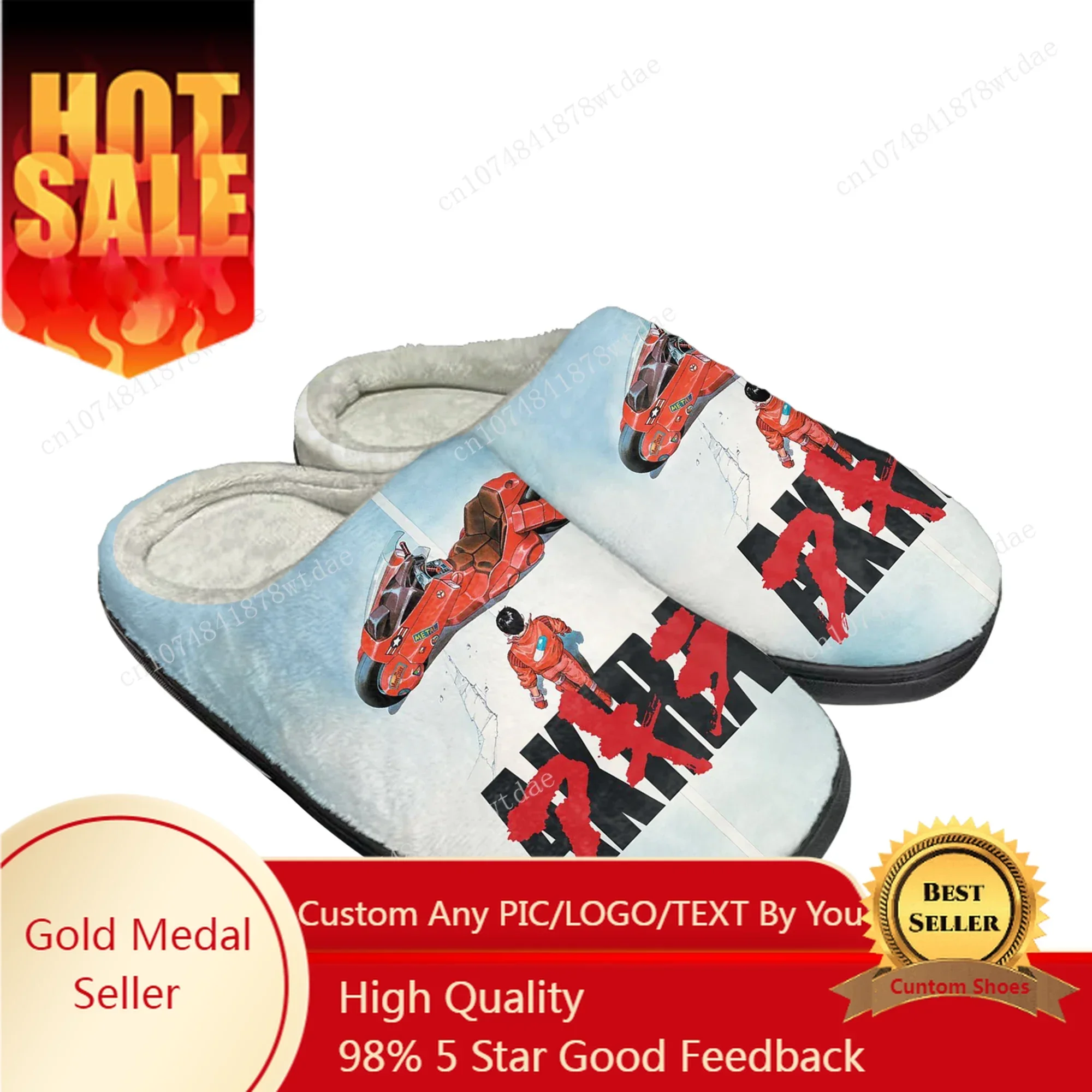 

Akira Synthwave Home Cotton Slippers Mens Womens Plush Bedroom Casual Keep Warm Shoe Anime Cartoon Custom Thermal Indoor Slipper