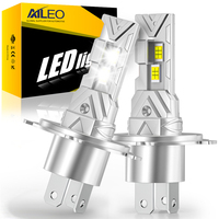 AILEO 2Pcs 200W 20000LM LED Lights H4 Hi/Lo Beam 6500K Headlight Bulb Mini Size Design Wireless For Car Lamp CSP 7035 Chip White