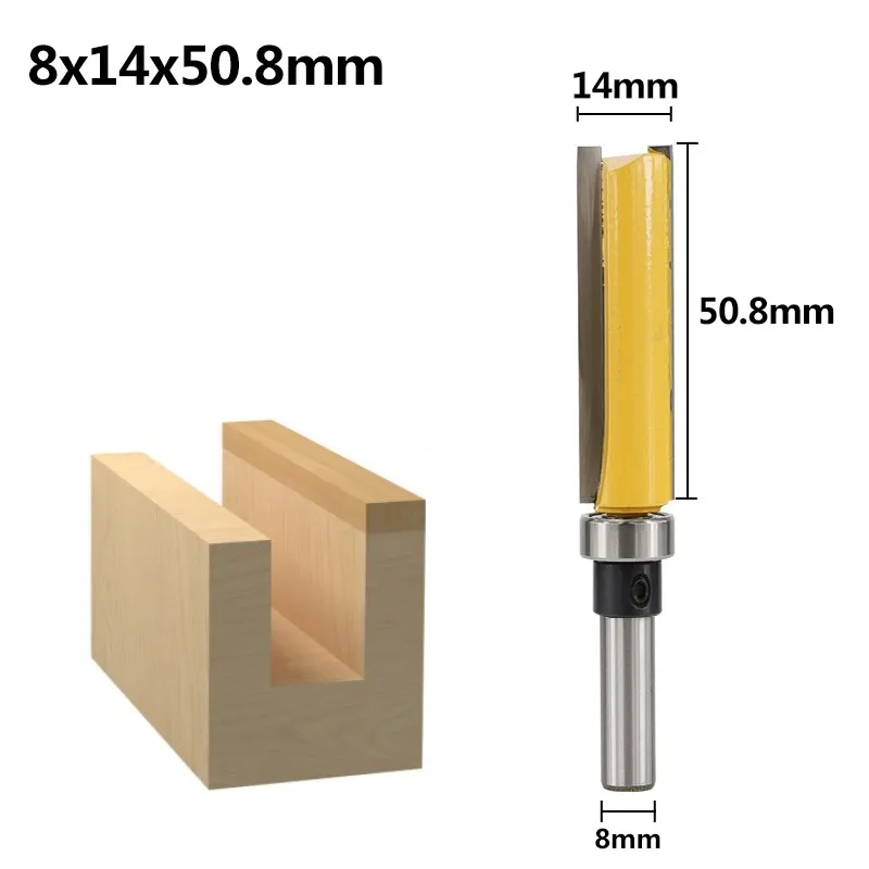 Hampton Lager Flush Trim Router Bit 8Mm Shank Straight End Mill Tungsten Carbide Frees Houtbewerking Gereedschap