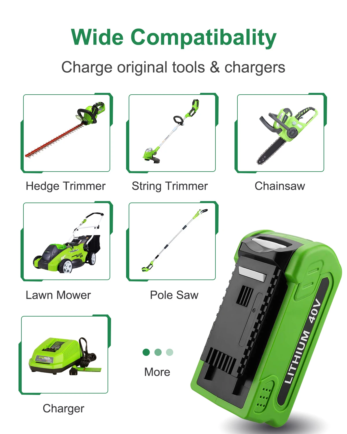 For Greenworks 40V Batteries 4ah/6ah Original Factory Manufacturer Replacement Battery for Lawn Mower Power Tools