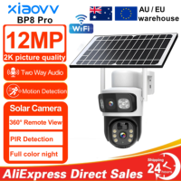 xiaovv 12MP HD 6k Solar Camera Wifi Outdoor IP Wireless Security CCTV Surveillance PTZ Night Vision PIR Human Detection Cam