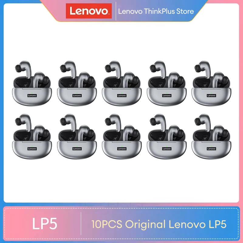 

Оптовики 10 шт. оригинальные Lenovo LP5 Bluetooth беспроводные наушники водонепроницаемая спортивная гарнитура HiFi HD музыкальные наушники