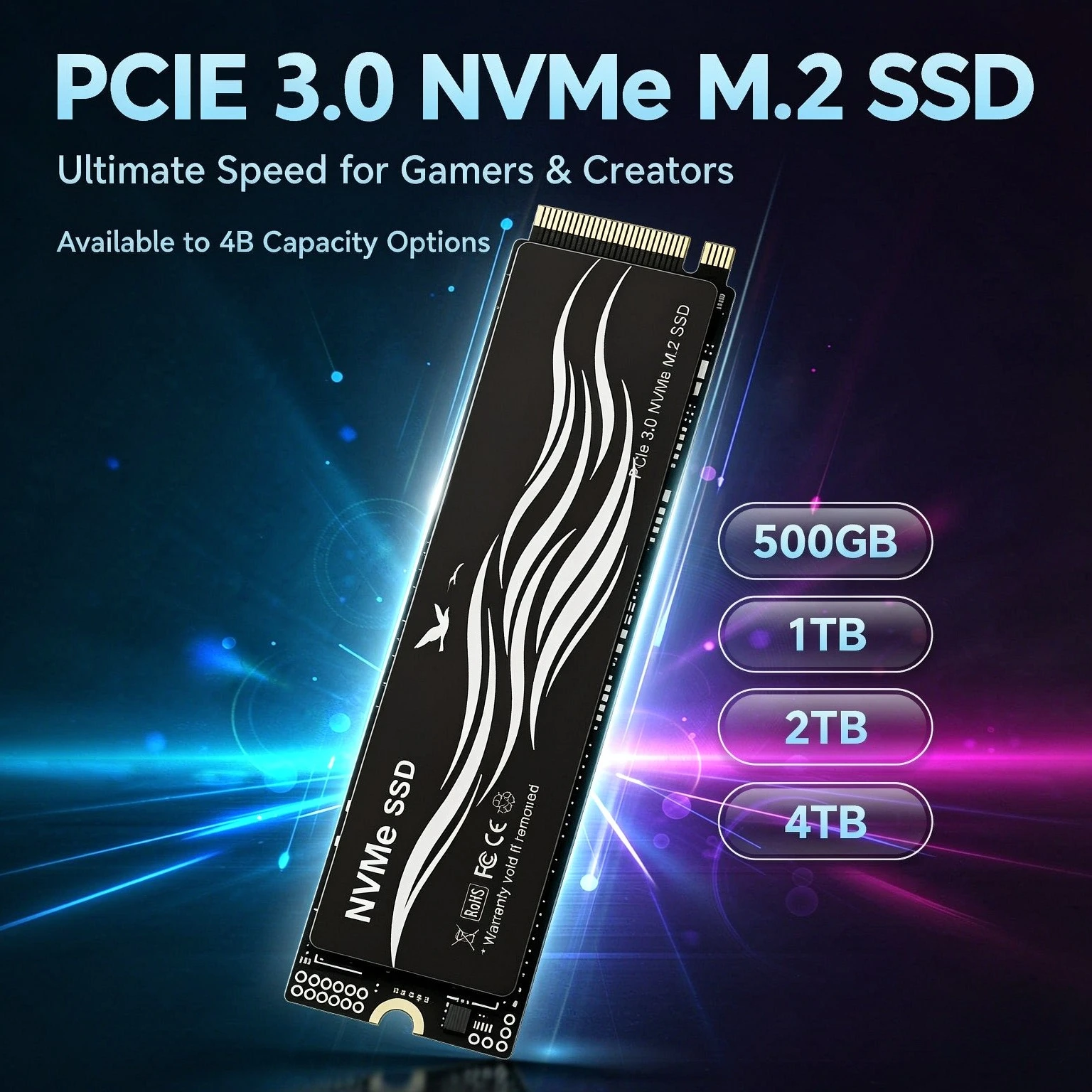 BLXX Original Portable M.2 2280 NVMe SSD PCIe3.0 TLC 3D NAND 2TB 4TB Internal Gaming Solid State Drive for Laptop Desktop PC