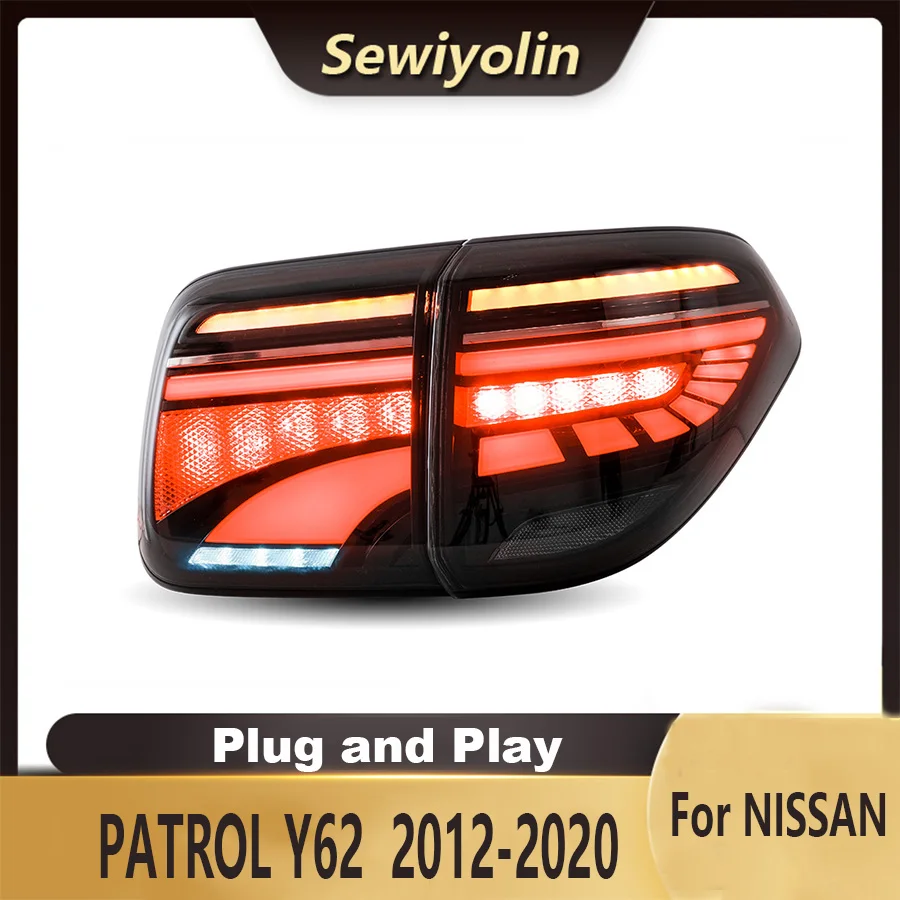 For NISSAN PATROL Y62 2012-2019 Car Auto PartsAnimation LED Trailer Lights Tail Lamp Rear DRL Signal Automotive Plug And Play