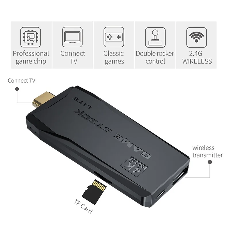 وحدة تحكم ألعاب فيديو M8 4K متوافقة مع HDMI عصا ألعاب مدمجة في 10000 ريترو لعبة تلفزيون وحدة تحكم Dendy تدعم PS1/FC/GBA