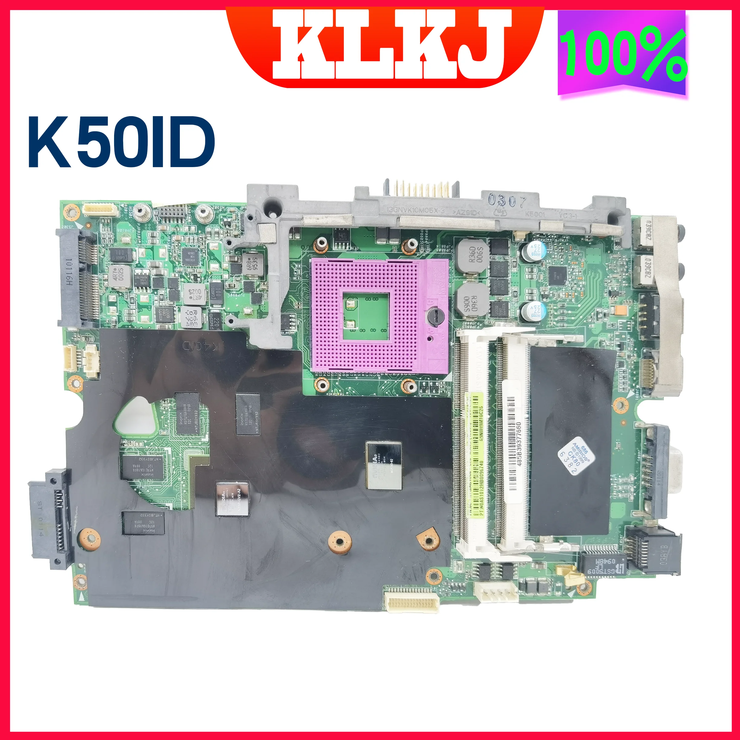 Dinzi Motherboard Laptop K40ID, komputer papan utama Notebook 14 inci 15 inci 100% tes penuh untuk ASUS K50ID K40ID K40IP K50IP K50IP