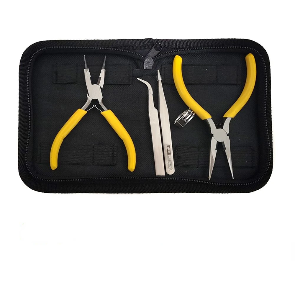 5-Zoll-Zange Set Zange flache runde Nase Ende Schneiden Wickel zange Schmuck Herstellung Hardware Werkzeug tasche