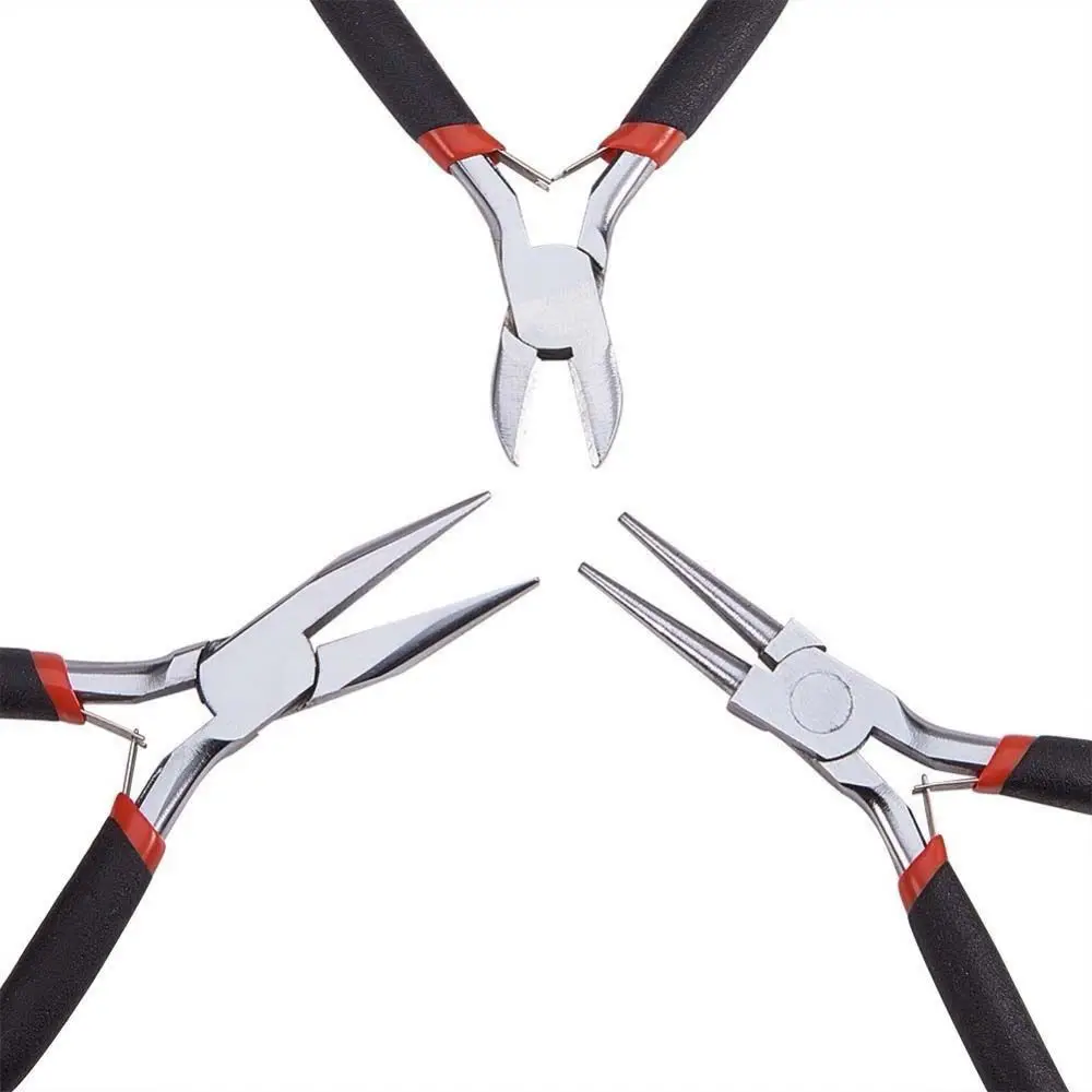 1 Set Handmade Accessories DIY Craft Black Bag Jewelry Findings Jewelry Repair Tools Set Jewelry Making Kit Pliers Supplies
