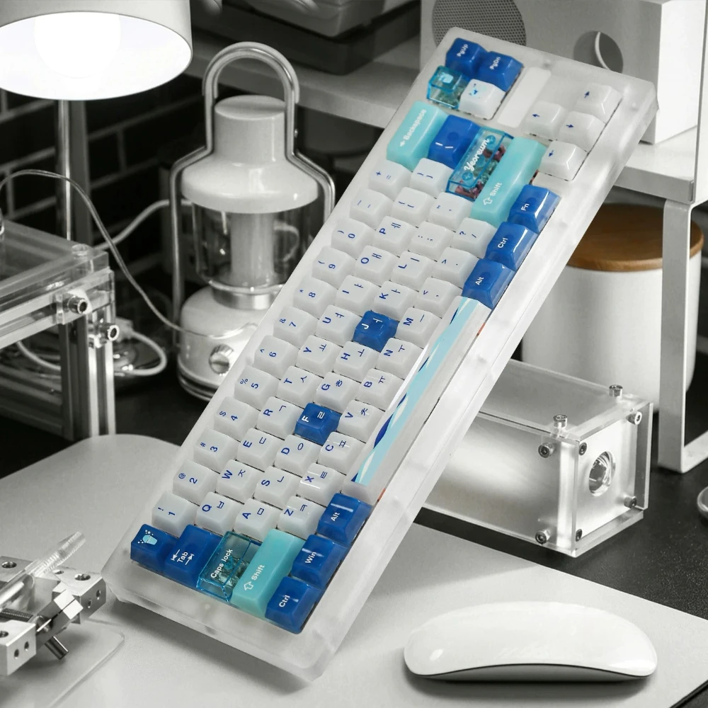 The Ocean Theme Keycaps Set PC Cherry Profile Custom Original Handmade UV Printing Keycaps for Mechanical Keyboard Accessories