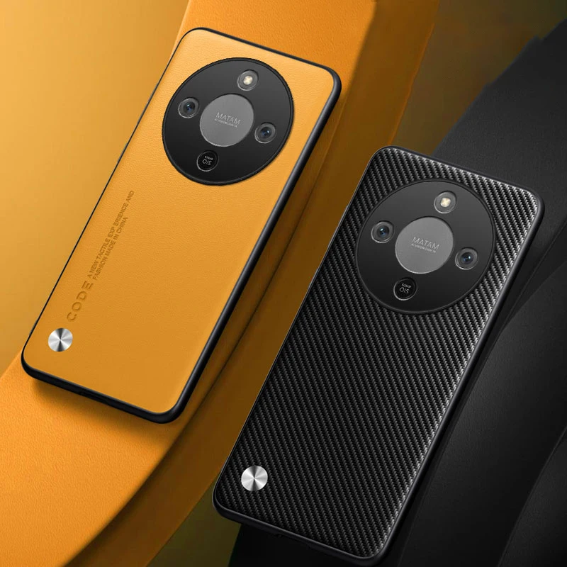 Für Huawei Mate 70 60 40 30 Pro, schlichtes PU-Leder, Silikon, TPU-Objektiv, Kameraschutz, stoßfester harter Stoßfänger