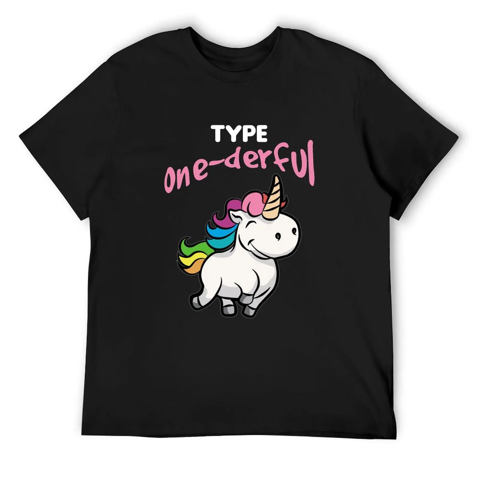 TYPE ONE DERFUL Diabetes Diabetic funny Unicorn T-Shirt plus sizes anime t shirts tees tshirts for men