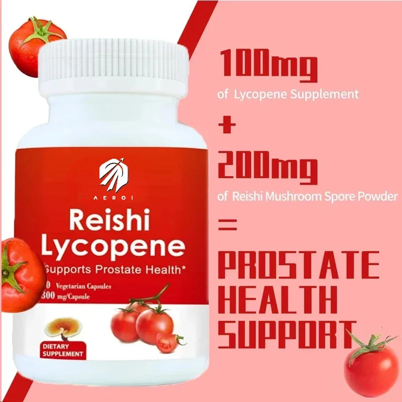 

Капсула с органическим экстрактом ликопина, 100 мг, с грибами Ganoderma Lucidum для поддержки клеток, вегетарианская безглютеновая, 60 капсул