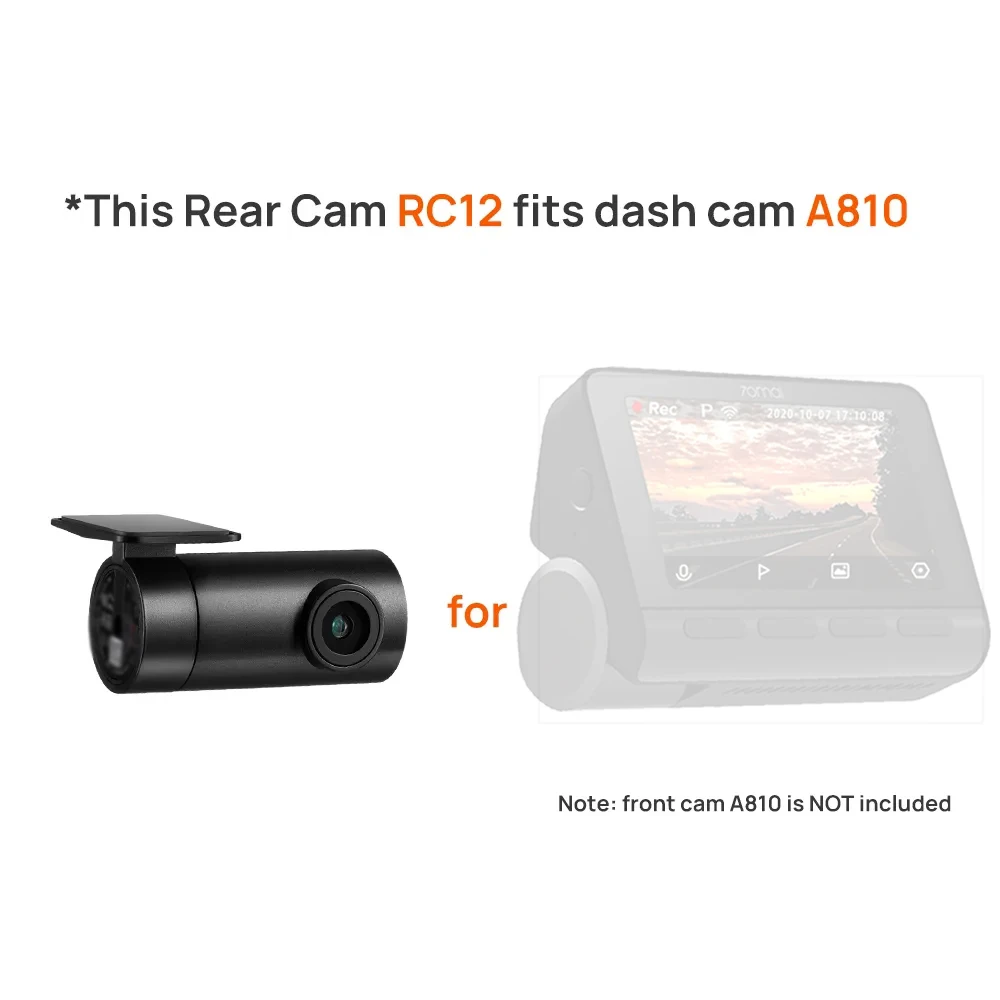 for 70mai New Rear Camera RC12 ONLY for 4K A810 Car DVR and Support Parking Recording