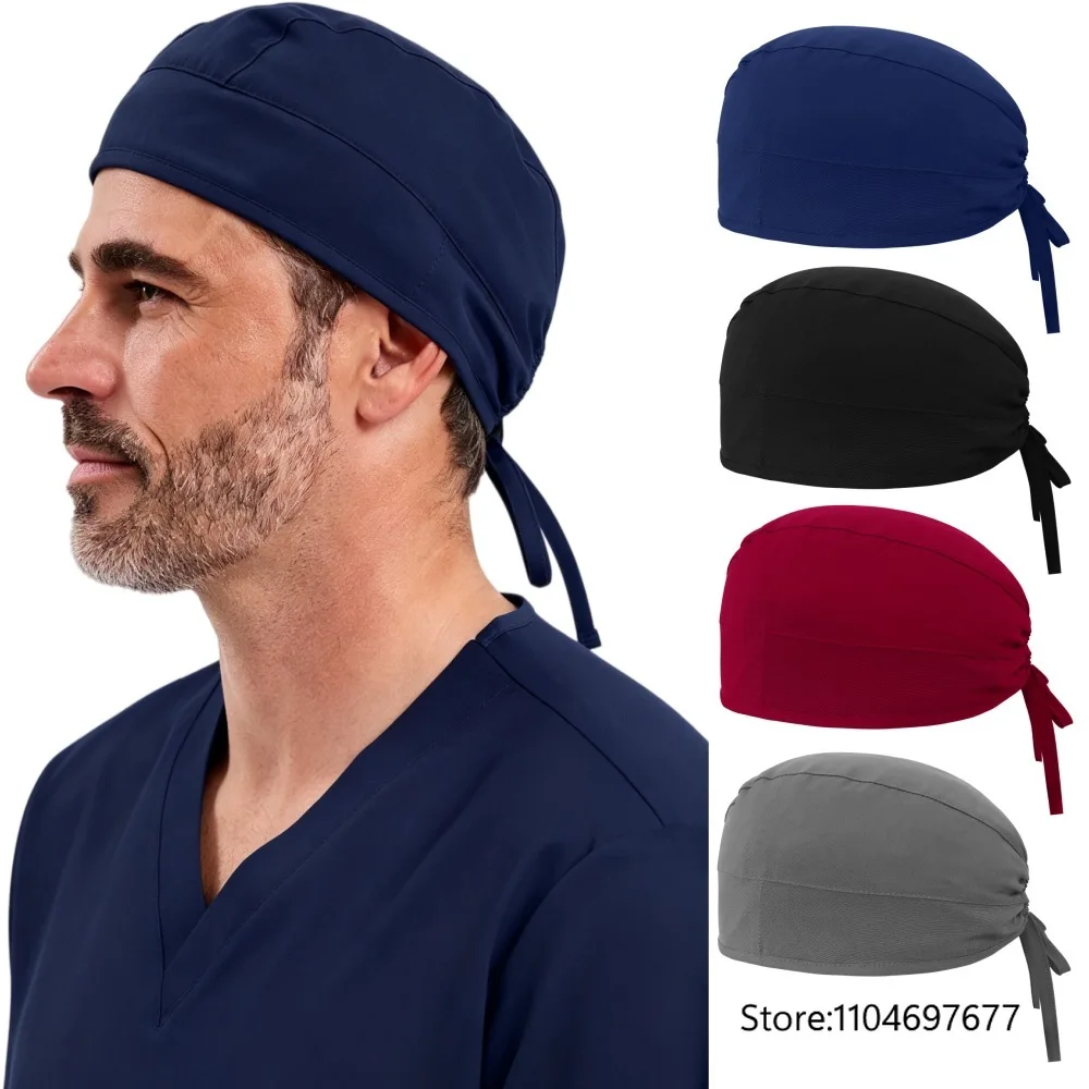 Solid Color Surgeons Hat Medical Cap Nursing Scrub Hats Hospital Clinic Scrub Caps Stretch Chef Sanitary Dental Working Caps