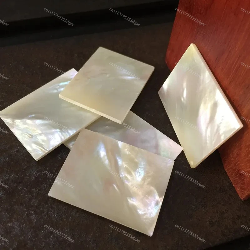 40mm /30mm/2mm Thick White Natural Mother of Pearl Shell Carving Inlaid Decorative Material DIY Jewelry Craft Accessories