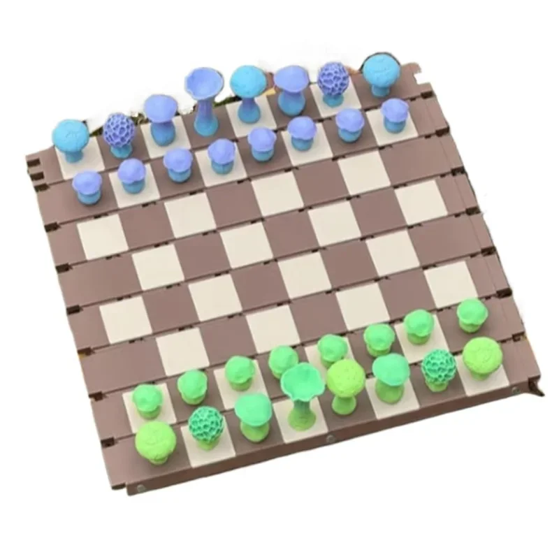 Magnetic Forest Mushrooms Chess Set Forest Chess Set Handcrafted Wooden Board Design 3D Game Chess Sets