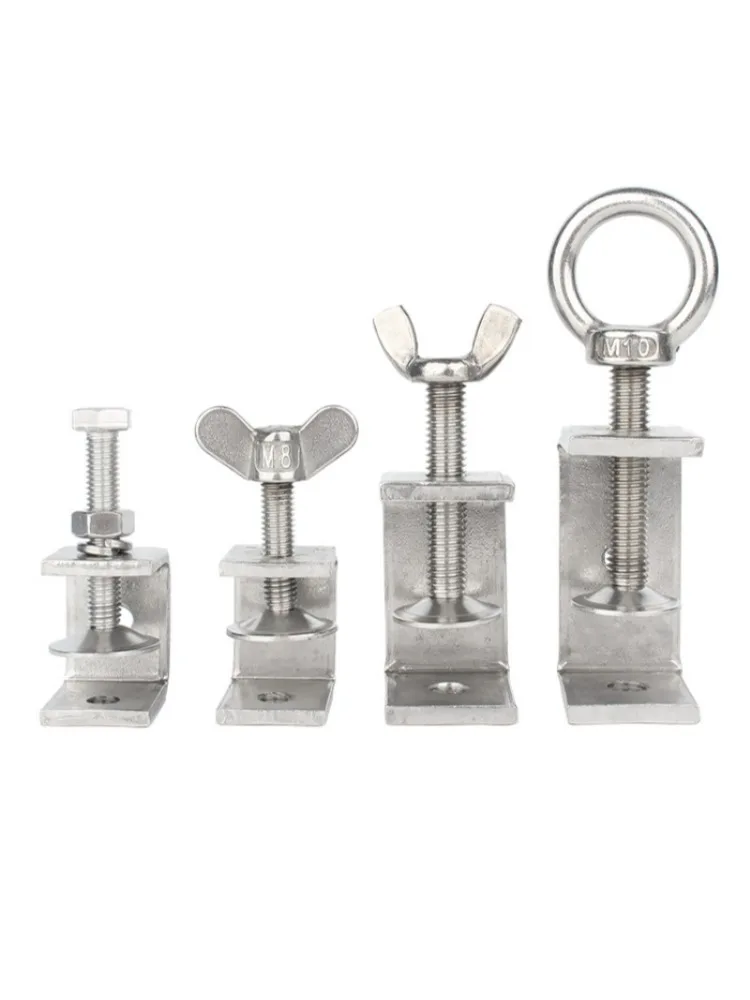 20~130mm 304 Stianless Steel Tiger Clamp C-clamp Steel Pipe Square Clamps Multiple Shapes Adjustable Fixed Holder Clips