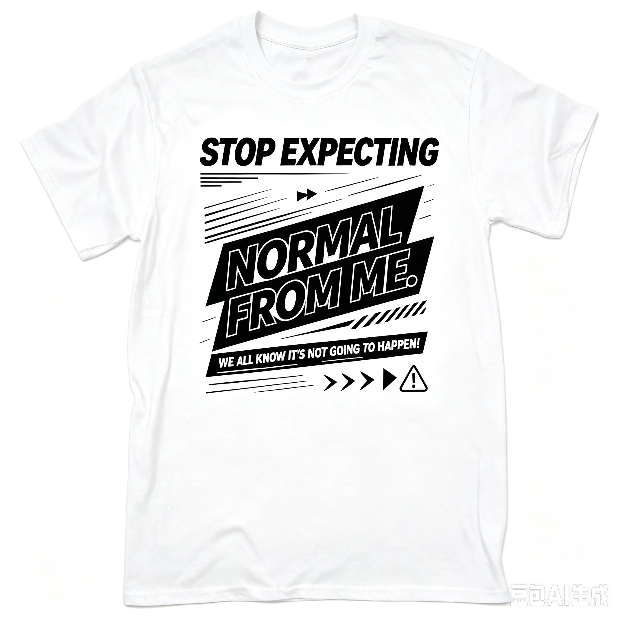 Men Stop Expecting Normal From Me Graphic T‑Shirt Sarcastic Slogan Crew Neck Short Sleeve Casual Streetwear Tee