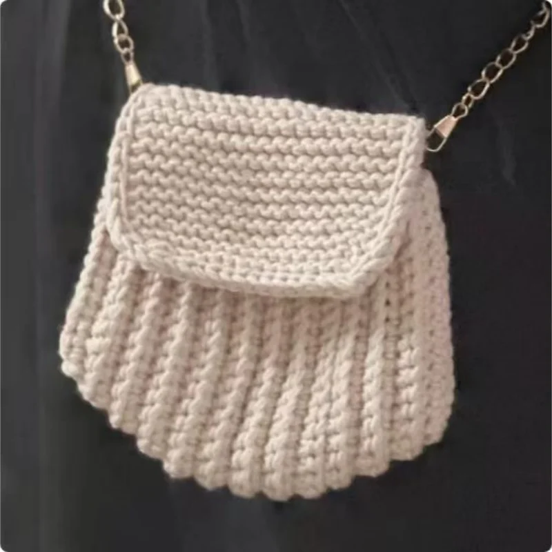 Leisure crossbody bag, handmade woven shoulder bag, patchwork mobile phone bag, shopping storage bag, simple and elegant