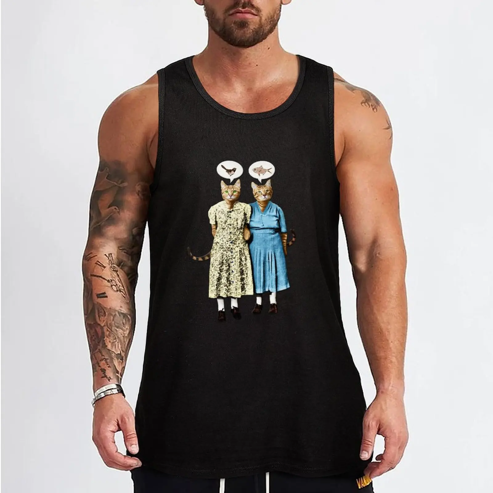 Two Cool Kitties: What's for Lunch? Tank Top clothes for men sleeveless shirt man gym cool things Men's clothes