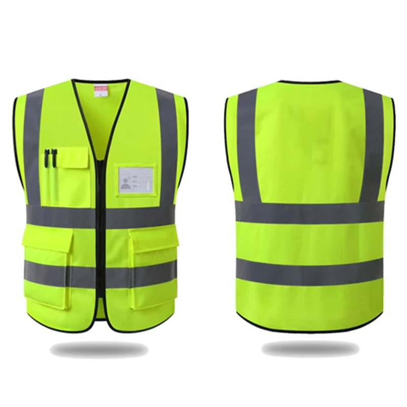 Mesh Safety Vest High Visibility Reflective Vest with Pockets and Zipper Meets ANSI/ISEA Standards