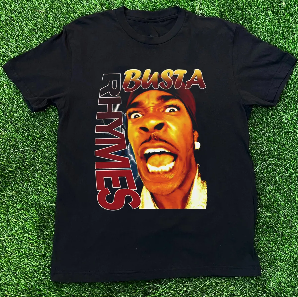 تي شيرت Busta Rhymes Back الجديد - قميص أسود لجميع المقاسات للموسيقى AR103