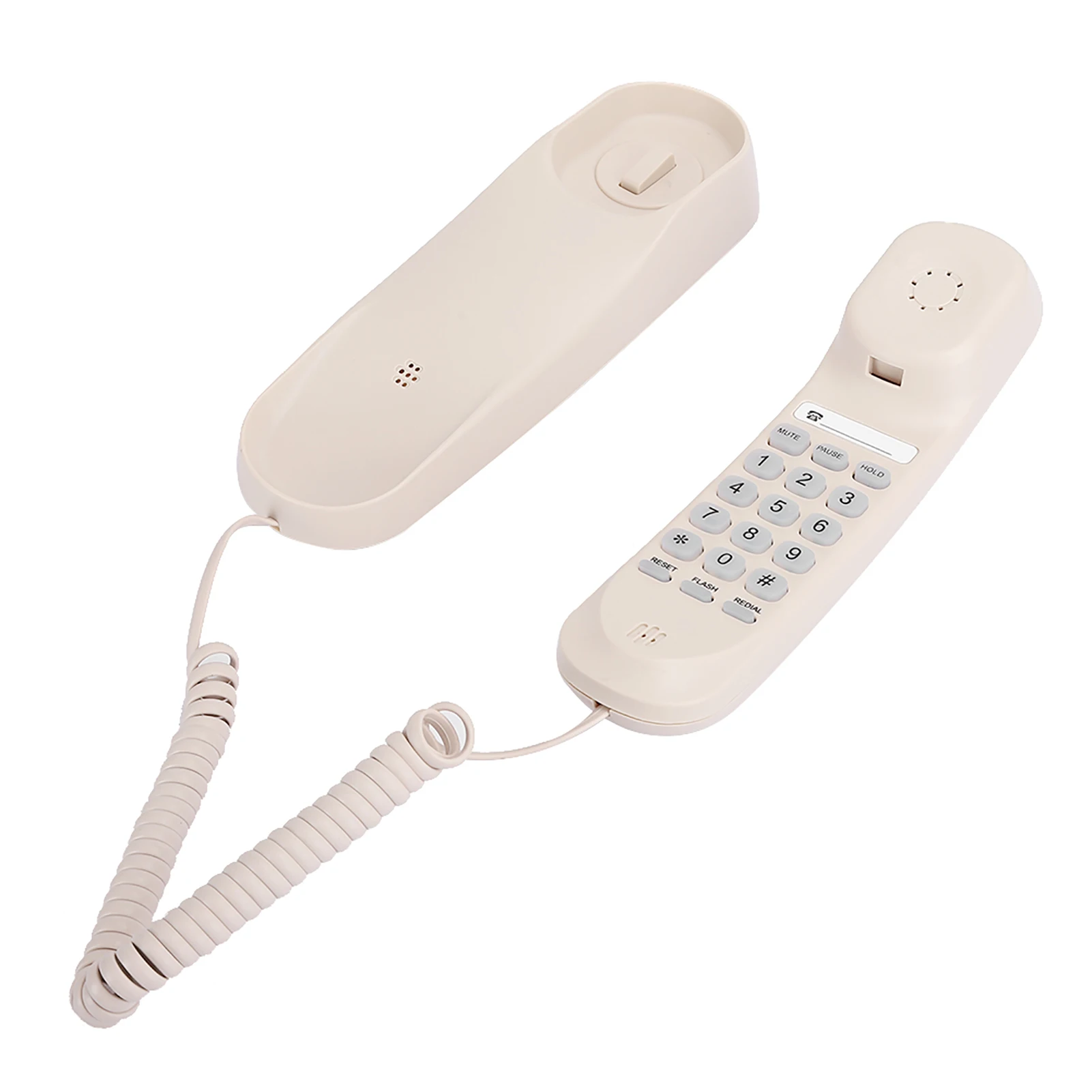 TC990 Table Mountable Wall Hanging Dual Purpose Telephone ABS Beige Telephone for Hotel Guest Room Family Elevator Bathroom