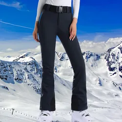 2026 Winter New Skiing Pants Women Outdoor Thermal Windproof Waterproof Snowboarding Clothes Slim Fit Snow Trousers