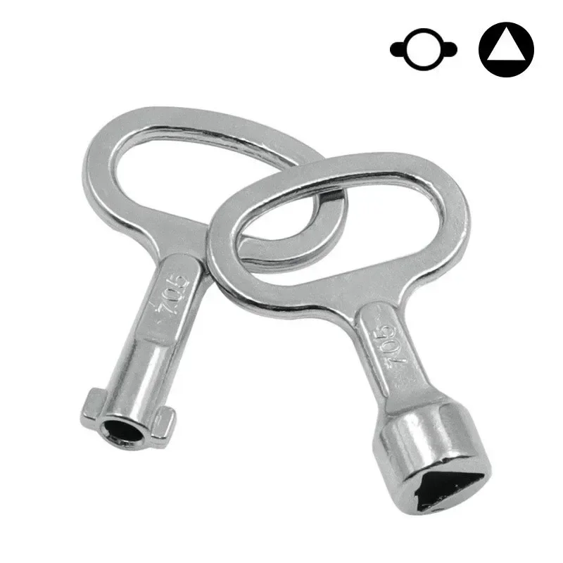 1/2 Pcs Elevator Door Lock Valve Keys Wrench Triangle Slotted Zinc Alloy Spanner Water Valve Tap Lock Socket Wrench Hand Tools