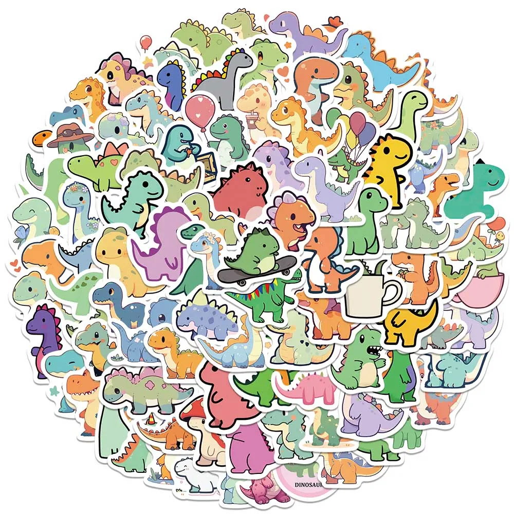 100pcs Mini Size Cute Cartoon Animals Dinosaur Sticker For Laptop Water Bottle Luggage Notebook Waterproof Graffiti Vinyl Decals