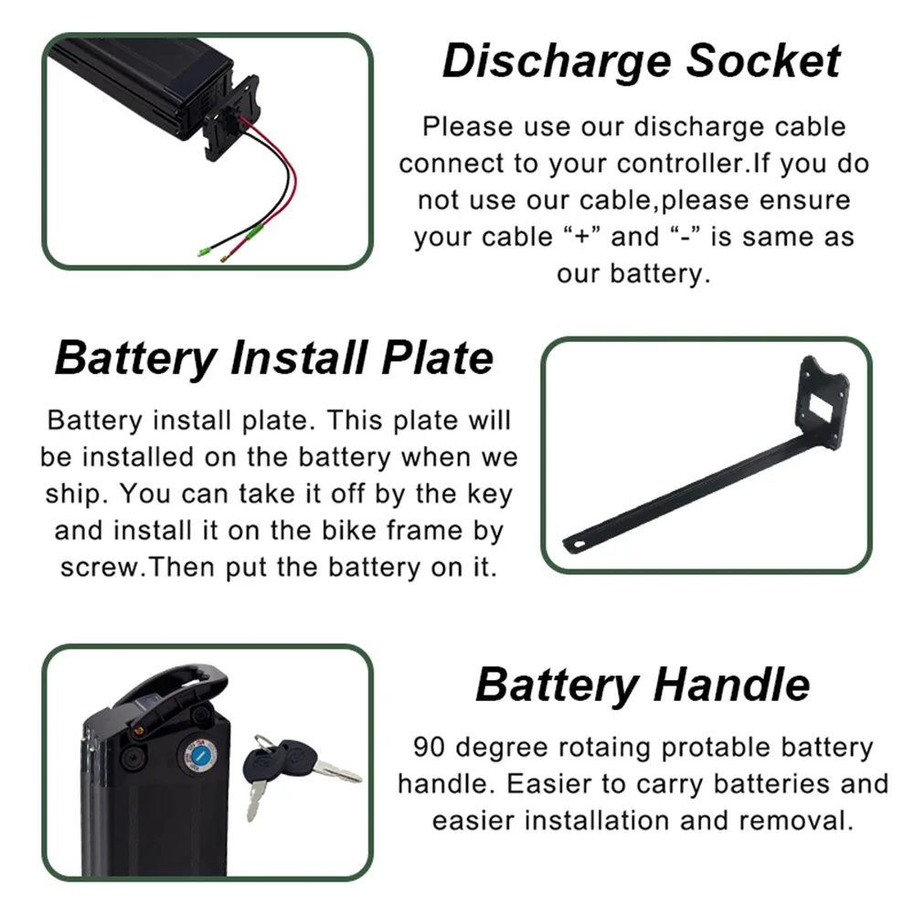 Rechargeable Battery for Silverfish 36V/48V 10Ah 15Ah 20Ah 800W 500W 18650 Lithium ion Battery Pack with Charger