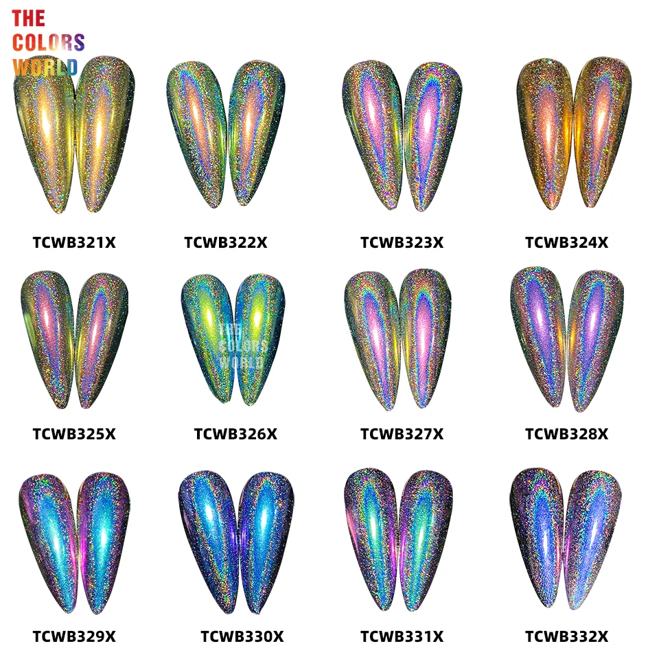 TCT-981 12 Kleuren Holografische Chrome Kameleon Nagelpoeder Set voor Nail Art Salon Manicure DIY Chrome Nail Tips Effect Pigment