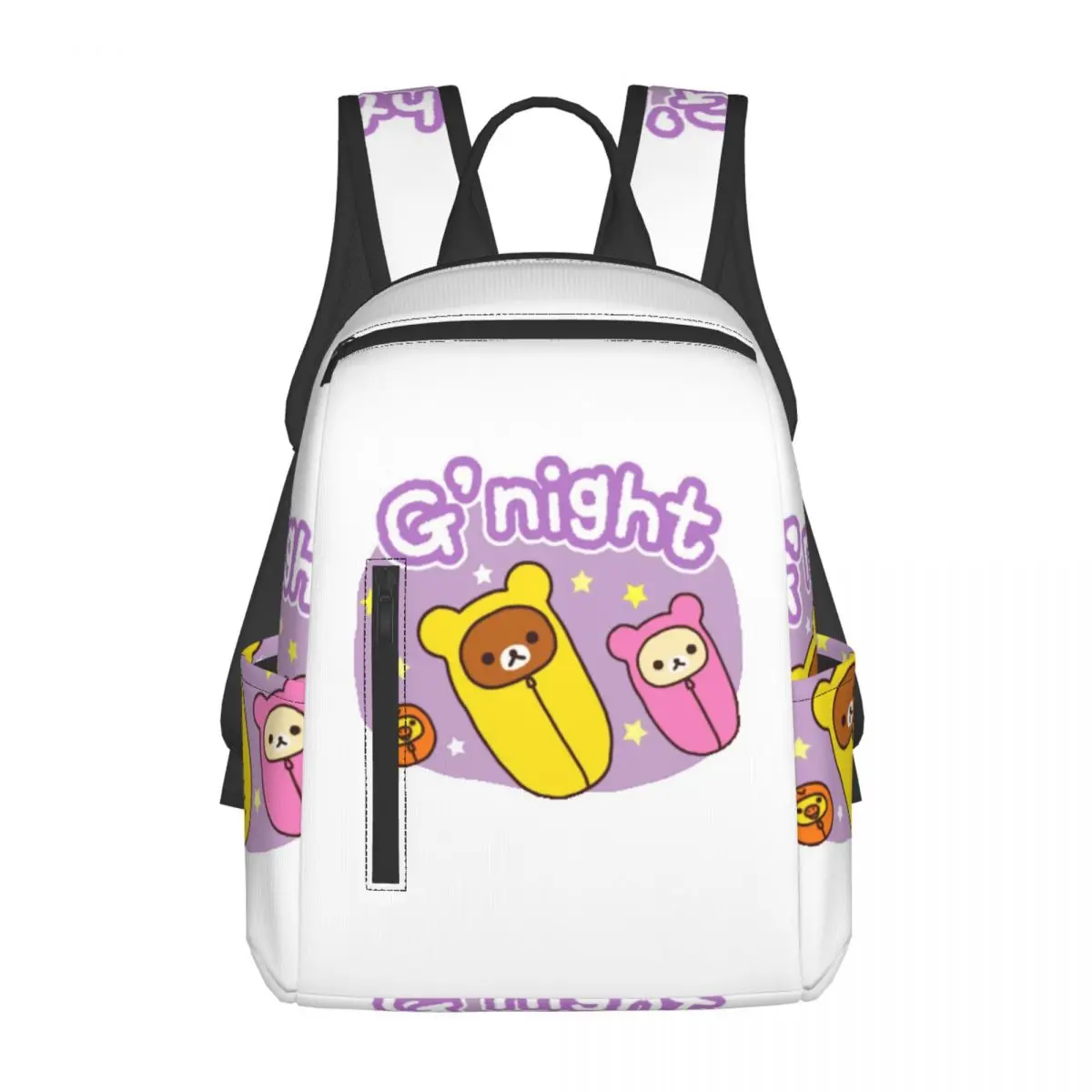 

Good Night Rilakkuma Backpack Daypack Large Capacity Kids BookBag School Bag Shoulder Bags for Men Women