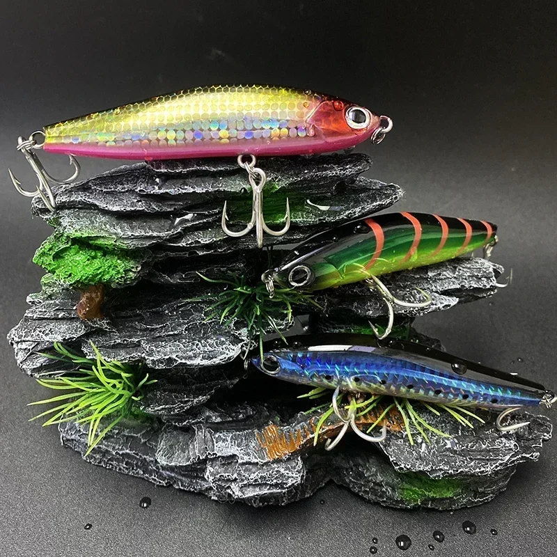 ALASICKA 1pcs Sinking Pencil Road Runner 10cm/25.7g Large Long Casting Treble Sinker Bait for Croaker and White Stripe Fake Bait