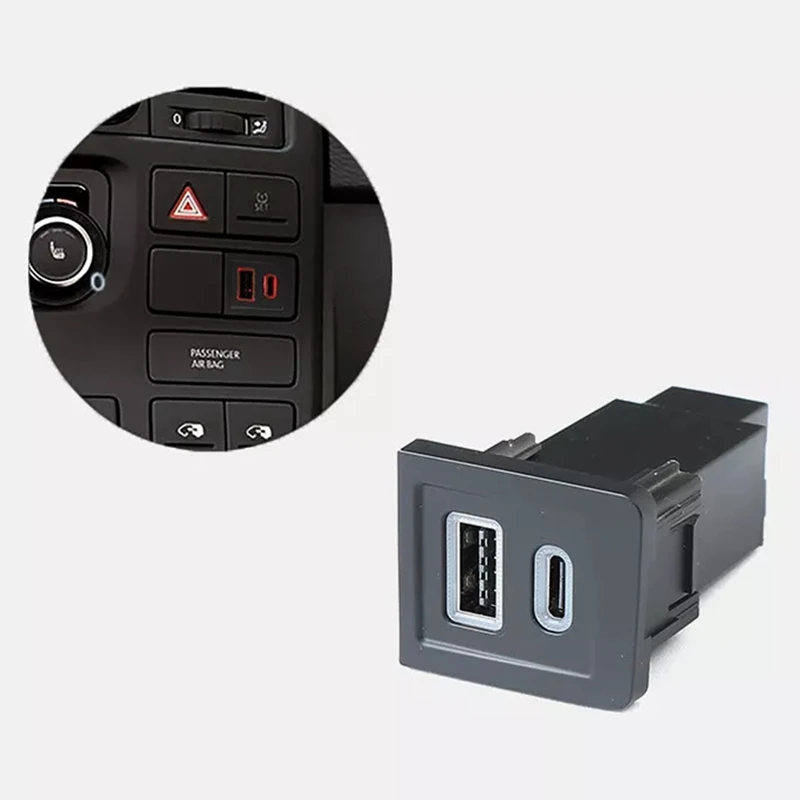 New-Car USB Charger PD Quick Charge QC3.0 Phone Charging Adapter Outlet For  Multivan T5 2003-2015