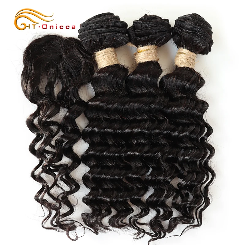 Kinky Curly Bundles With Closure 100% Natural Human Hair Bundles Short Brazilian Curly Bundles With Circular Closure