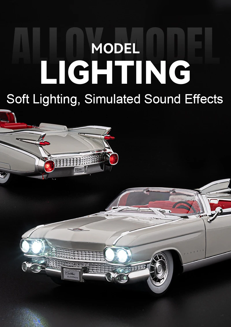 1:24 Eldorado EVO Miniature Toy Sports Car Models Alloy Diecast Sound Light Doors Opened Pull Back Sports Cars for Boys Gifts
