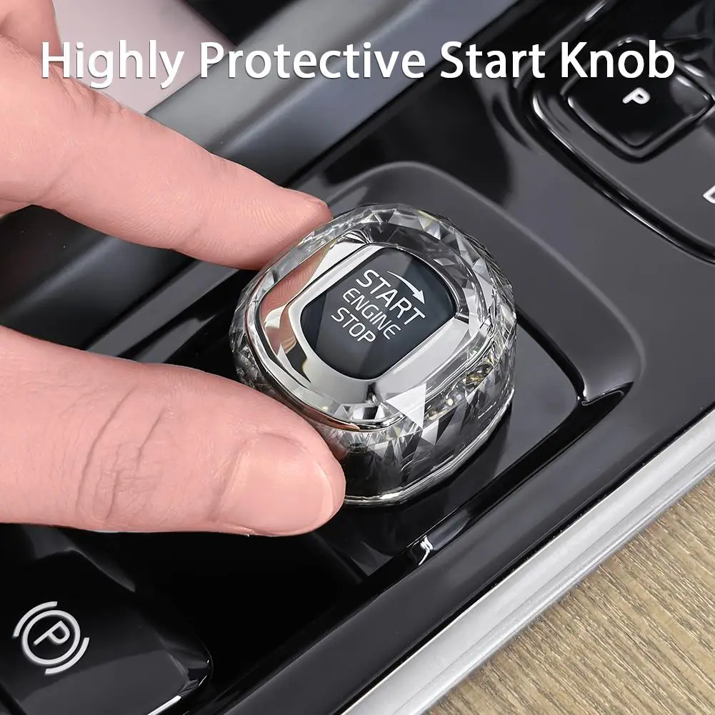 Car Interior Starter Button Crystal Knob Cover For Volvo XC60 S90 XC90 S60 V60 V90 Start Knob Cover Interior Modification P C0I7