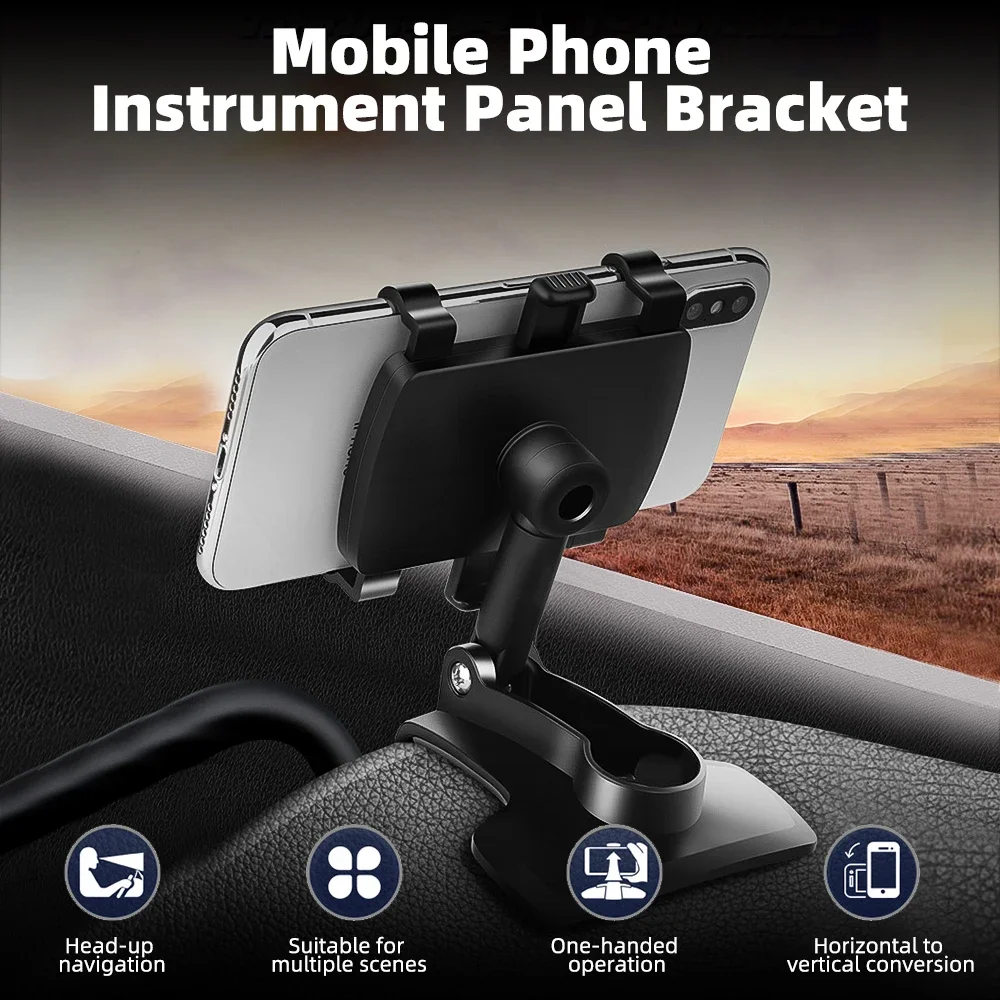 1x 360 Degree Car Phone Holder Mobile phone Stands Dashboard Rearview Mirror Sun Visor In Car GPS Navigation Bracket