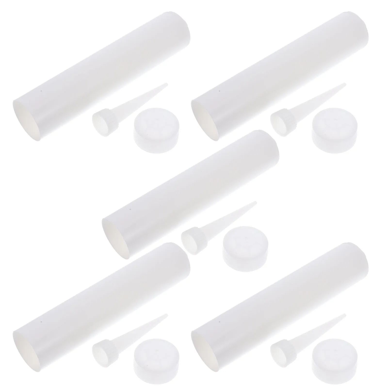 

5pcs Reusable Empty Caulk Tubes For Tile Grout Repair Large Diameter Refillable Caulking Tools With Aluminum Membrane For Epoxy