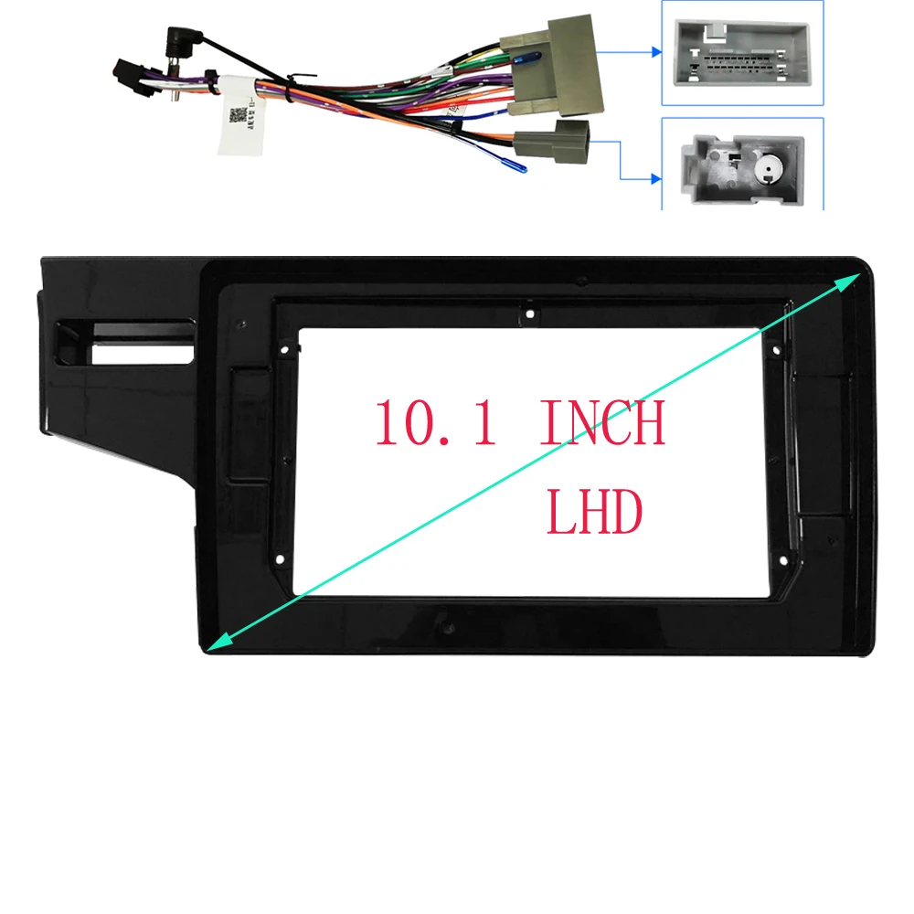 Car Radio Fascias Frame For HONDA FIT/ JAZZ 2013-2015 9/10inch Dashboard 2DIN Stereo Player Panel Harness Wire Power Cable