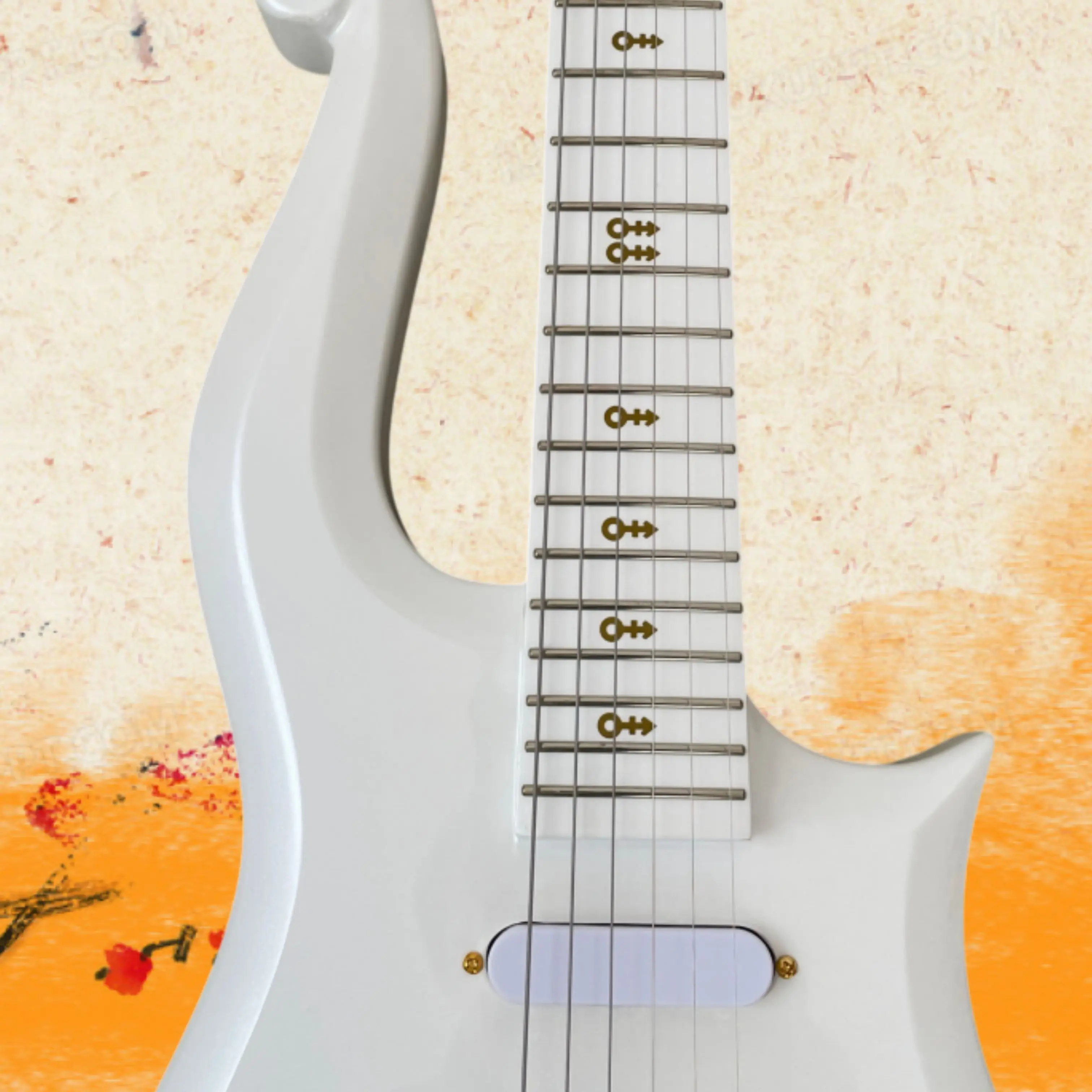 Light Luxury All-White High-Gloss Electric Guitar, SH Pickups, Gold Hardware Guitars, Entry Level Guitar For Beginners Guitarra