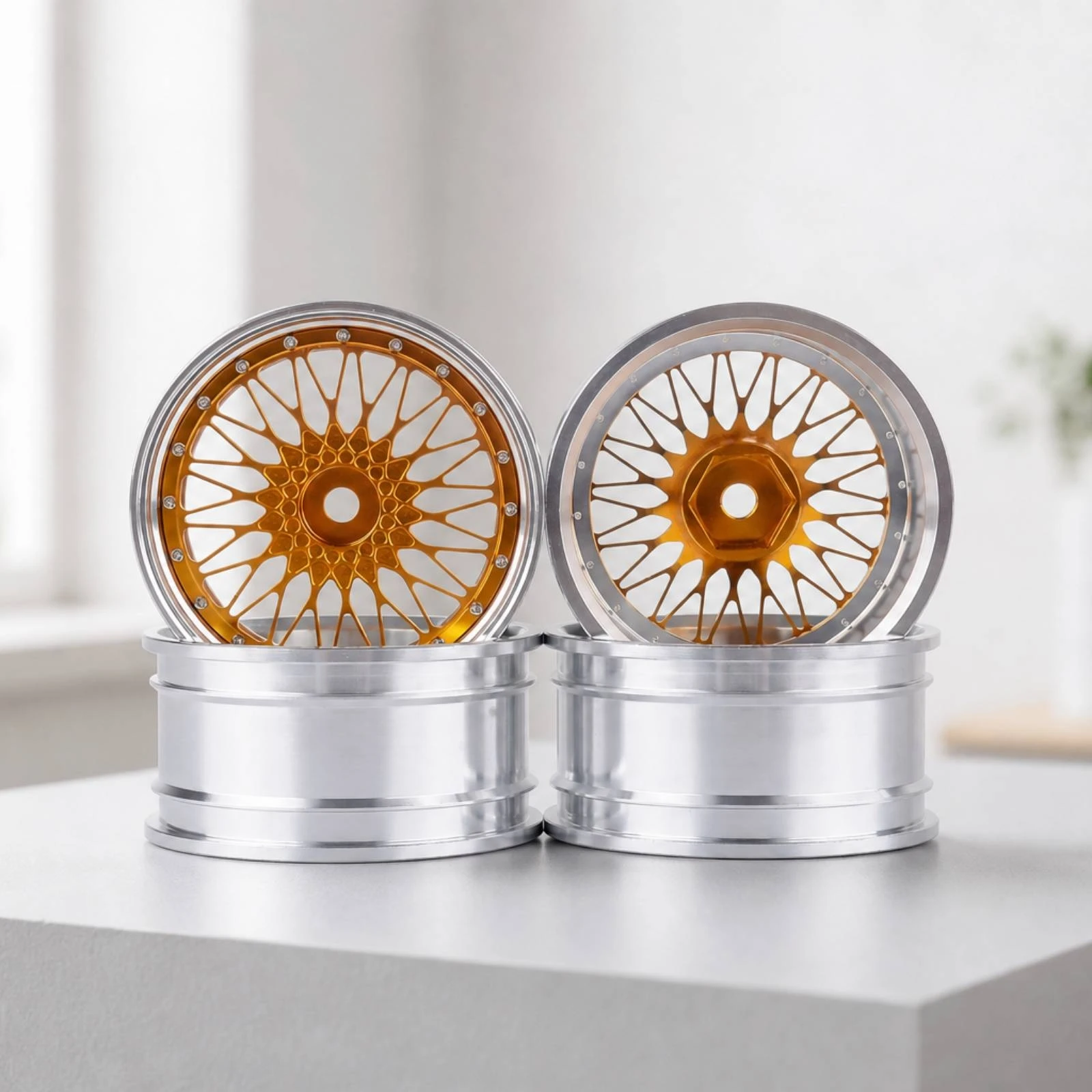 Drift Wheel Rim with Multi-Spoke Design Metal RC Drift Wheel Rim Long-Lasting Realistic