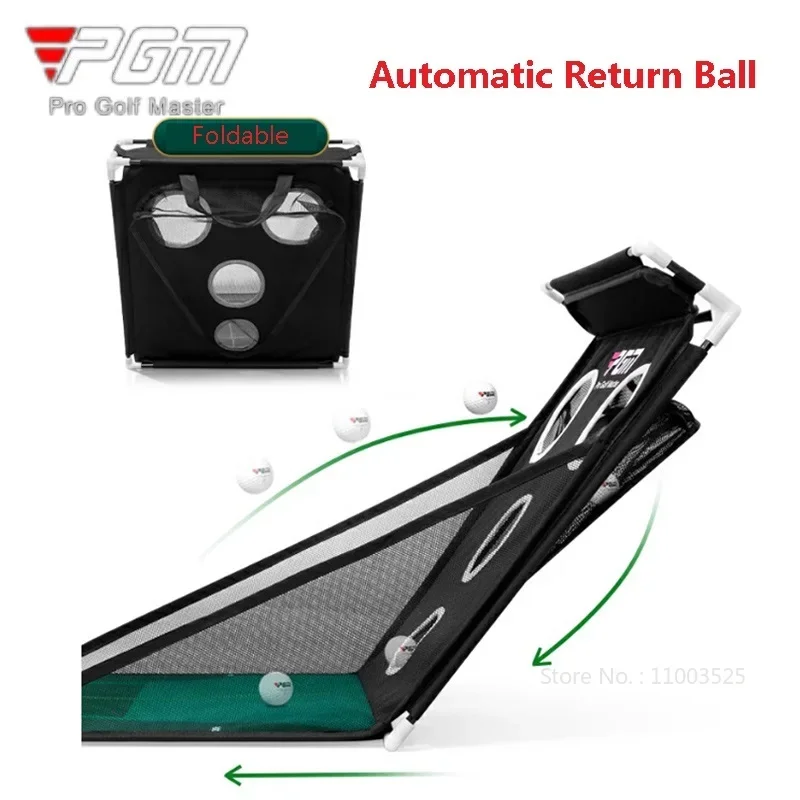 PGM Velvet Style Golf Cutting Trainer with Training Net Automatic Return Ball Putter Trainer Foldable Portable Golf Practice Mat