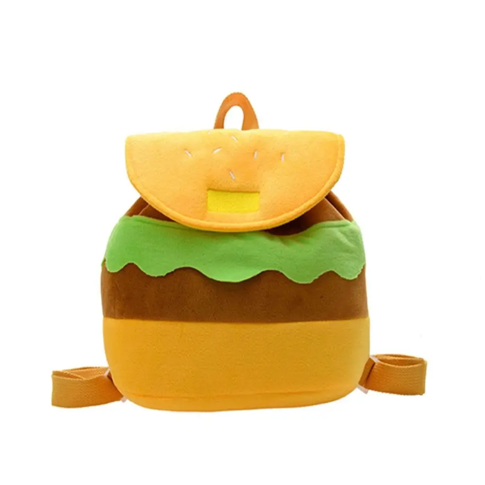Coin Purse Parent-child Backpack Large Capacity Hamburger  Backpack Kindergarten School Bag  Pack Cartoon Burger Bag