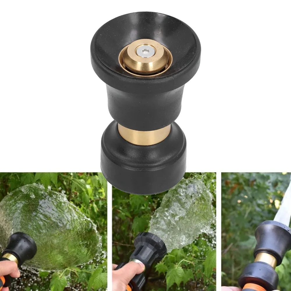 Zinc Alloy Car Wash Nozzle Washer Included Black Water Sprayer Nozzle 3/4 Female Thread Cleaning Hose Nozzle Yard Cleaning