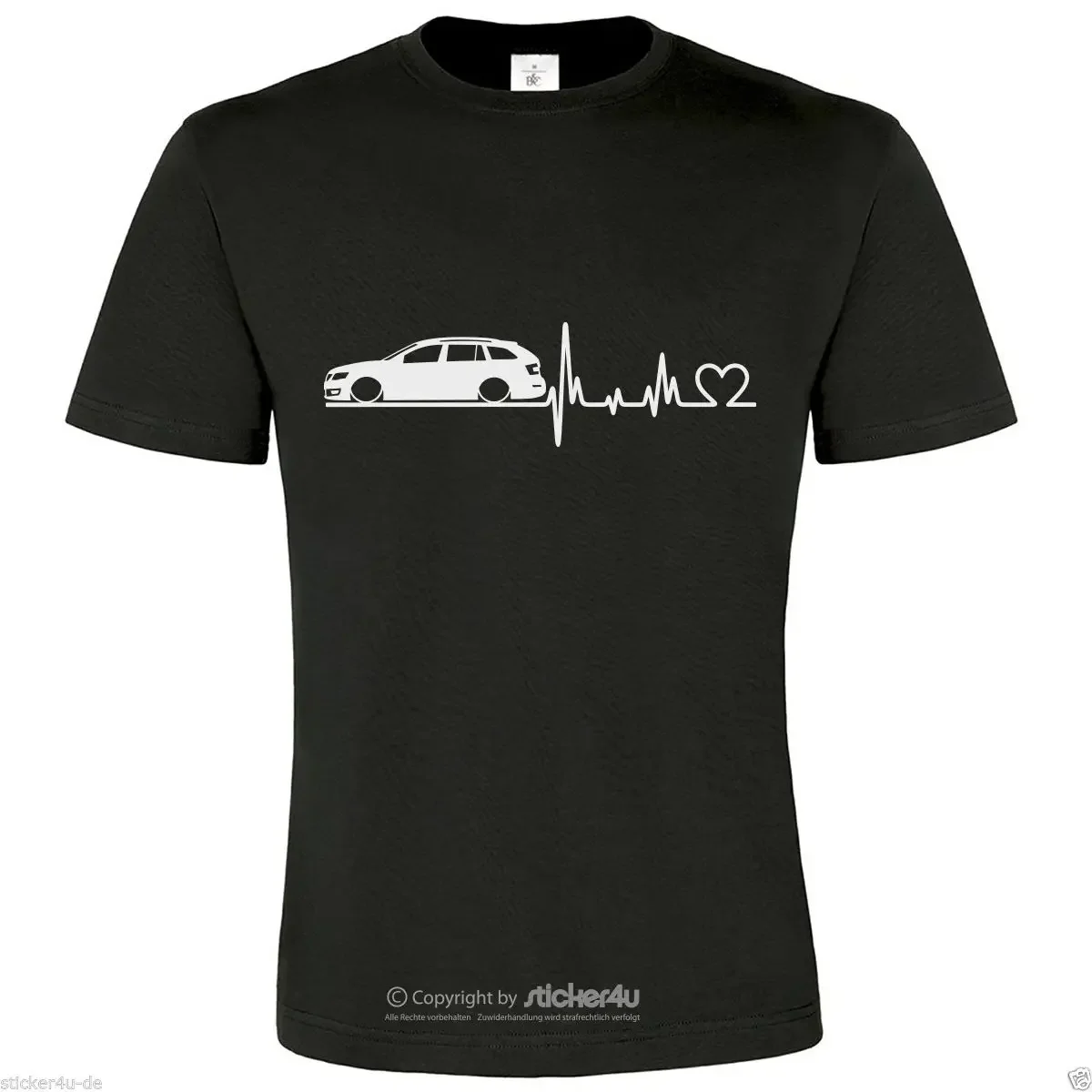 2019 Summer Style Fashion (T46S) Fun T-Shirt Motiv: Herzschlag Skoda Octavia 5E Kombi Tee shirt