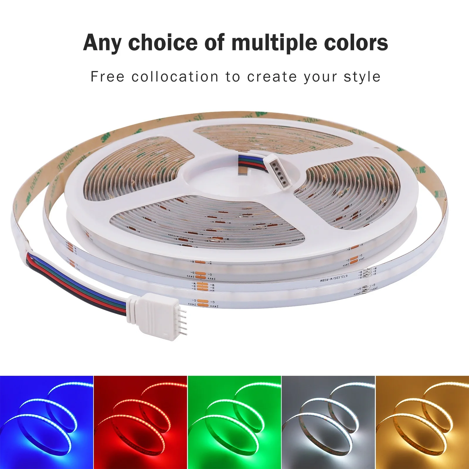 24V 10M RGB IC LED COB Light Strip 672LEDs/m Individually Addressable Dream Color COB Led Light RGBW RGBWW IP20 Linear Lighting