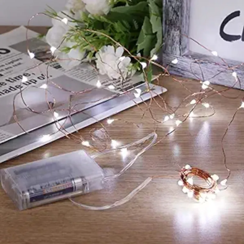 

Led Fairy Lights Battery Operated Battery Powered Copper Wire Starry String Lights for Christmas Bedroom Wedding Decoration