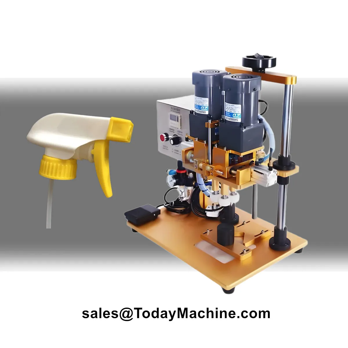 Máquina taponadora de botellas de spray de vidrio para cosméticos con tapa de plástico neumática automática